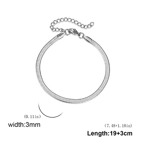 Pulsera Vintage Dreamtimes Herringbone Plata 3MM miniatura 5