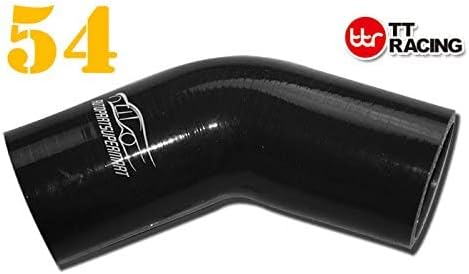 4-ply Silicone 45 Degree Elbow Radiator Hose Joiner Pipe Black 54mm 2.125" (2-1/8")