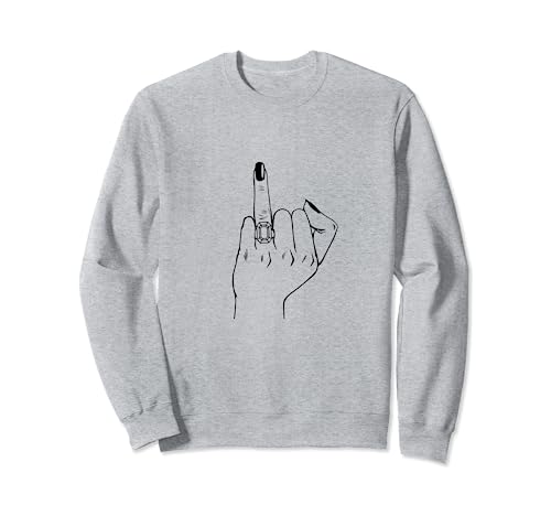 Finger Engagement Ring, Wedding Honeymoon Bachelorette Bride Sweatshirt, Black