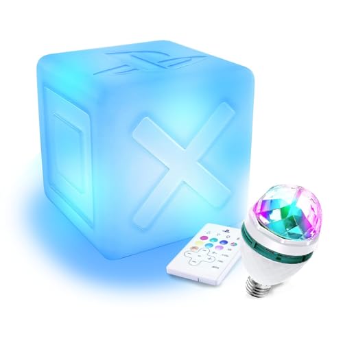 Enceinte sans Fil Bluetooth - Déco Cube Gaming Lumineux à LED 9 Couleurs, Ampoule LED Inclus
