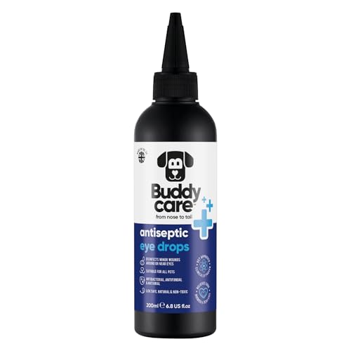 Buddycare Pet Antiseptic Eye Drops – Natural, Lick-Safe Eye Care for Dogs, Cats & Small Pets – Soothes Irritated, Itchy, Watery Eyes – Antibacterial, Antifungal & Antiviral Formula – Vet Approved