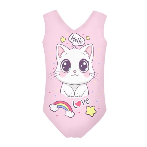 Image of Mumeson Girls One Piece Swimsuits Lightweight V-Neck Swimwear Bathing Suits for Little Girls 3-14 Years