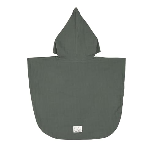 LÄSsig Poncho Da Bagno In Mussola Per Bambini Con Cappuccio/Muslin Poncho Petrol Green - 2