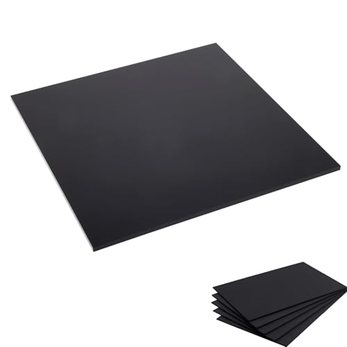 5 láminas Panel de Polipropileno Negro, Lámina de PP 50x50 mm y 50x100 mm - Espesor 3-20 mm para Manualidades, Decoración, Rotulación y Proyectos Bricolaje (50mm*50mm*5mm)