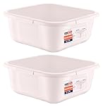 Best House | Plastic Washing up Bowl Basin | 6 Litres | Small Square | WHITE | 2 pcs | Multipurpose Bath Tub/Washing Tub for Kitchen, Bathroom, and Household Use (Pack of 2)