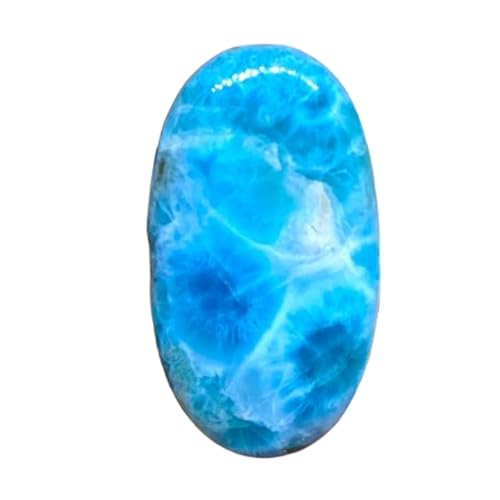 Larimar naturel dos plat 41x22mm : fixez facilement votre cabochon sans casser la pierre