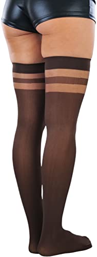 Image of ToBeInStyle Women's Nylon Thigh High Schoolgirl Opaque Stockings