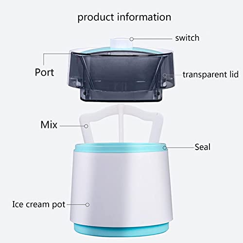 便利100 Electric Ice Cream Maker,Frozen Yogurt Maker, Ice Cream Containers For Homemade Ice Cream Sorbet Frozen Yogurt Maker Homemade Gelato Soft Serve Ice Cream Maker Machine Mixing Paddle,Blue #TOP2