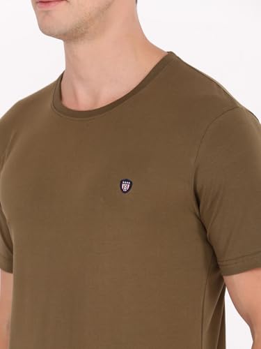 Image of Macroman M-Series Smartz Basics Half Sleeve Round Neck Stretch T-Shirt for Men, Cotton Blend (Pack of 1)