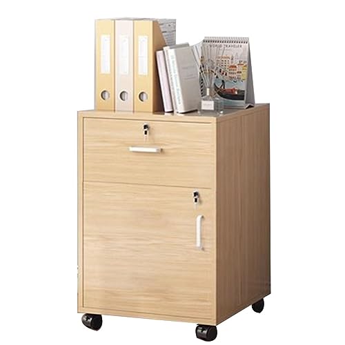 Aioneer Beige Mobile File Cabinet Stand Mdf Printer Stand For Home Office Commercial Quality Compact Size 37 X 37 X 55 Cm Stylish Storage Solution-37X37x55cm