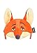 Zootopia Nick Wilde Costume Accessory Headband - Soft Fox Hat w/Ears & Embroidered Face - Officially Licensed ST