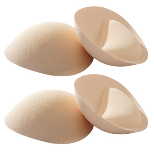 VOKMEMC 2 Paar Herausnehmbare Bh Pads Einsätze Damen Sport Cups Bh Füller Bh Ersatzschwamm Einsatz Brust Brust Pads Badeanzug Bademode Bh Formpolster Für Frauen Mädchen (Hautfarbe)