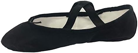 Danzcue Adult Split Sole Canvas Ballet Slipper (5 M, Black)
