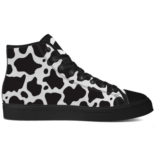 Men's Women's Cow Print High Top Canvas Shoes High Top Sneakers Lace Up Casual Shoes Gifts for Men Women2