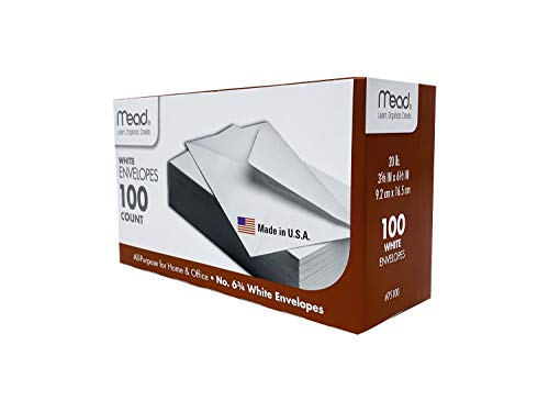 Envelopes 6 3/4 Inches Long White- Box of 100