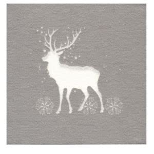 Lot De 20 Serviettes De Table Intissé Françoise Paviot - Sapin Roi Des Forêts Argent 40x40cm