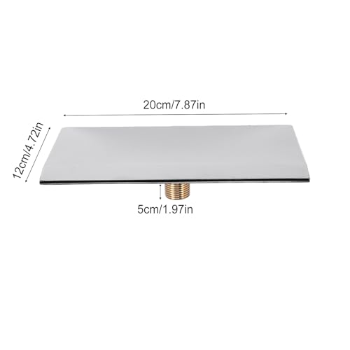 Caño de cascada Fockety de acero inoxidable rectangular para pared 7