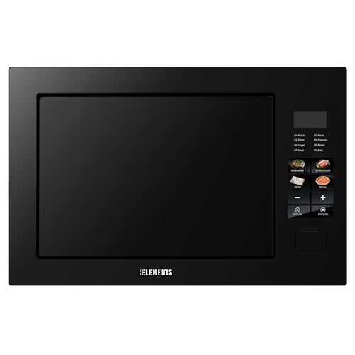 KB ELEMENTS Einbaumikrowelle 60 cm | Einbau Mikrowelle 25 Liter | Full Touch | 1200W Grill | Glasrahmen | Edelstahl | inkl. Grillrost und Drehteller