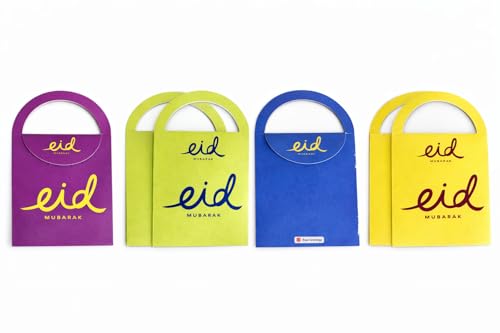 FAM 10PCS Eid Mubarak Money Envelope 10PCS 13x9 cm Cash Gift Envelopes Elegant Envelope for Eid & Special Occasions-Giveaways For Arabic Celebrations (Assorted Color)