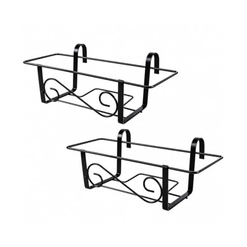 VIRSUS 2 Balconiere in Metallo di colore Nero, Fioriera Portavaso in Ferro Verniciato per Fiori e Piante, Supporto da Appendere a Finestre e Balconi, Made in Italy, Portata 15 kg -084 (40 cm) - M