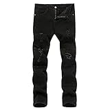 WULFUL Men's Ripped Jeans Slim Fit Skinny Stretch Comfy Denim Jeans Pants