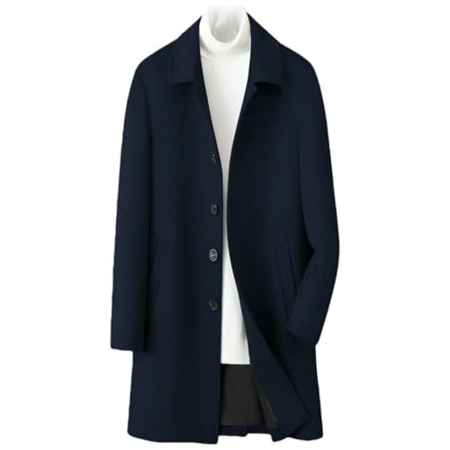 Gabardina de lana de doble cara para hombre abrigo largo camel