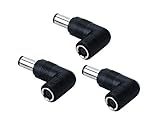Iwlikey 7.4mm to 7.4mm for Dell Latitude XPS Studio Vostro/Hp Pavilion Probook Elitebook Envy Compaq Presario Laptop Charger, Right Angle 90-Degree Power Adapter Connector Converter [3Pack]