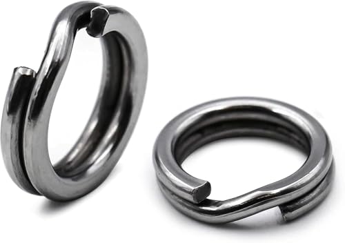 Natufish Fishing Split Rings - 50/100Pcs Stainless Steel Lure Ring for Link Fishing Hooks Heavy Duty Saltwater Terminal Tackle Connector
