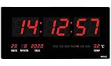18.5” Large Oversized LED Wall Clock Indoor Temperature, Calendar Display with Date and Day of...