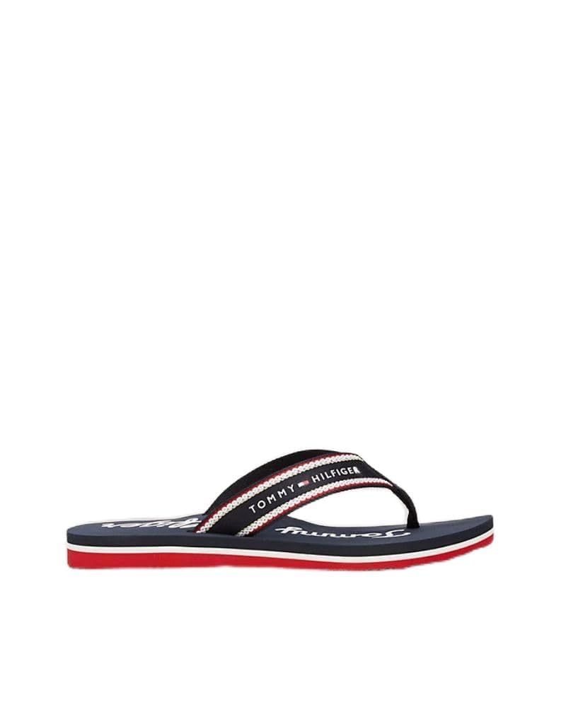 Tommy Hilfiger Women's Beach Flip Flops, Blue (Space Blue), 3,5