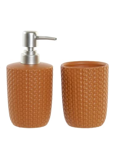 Juego de Baño Naranja con Relieve | La Loja de Ana