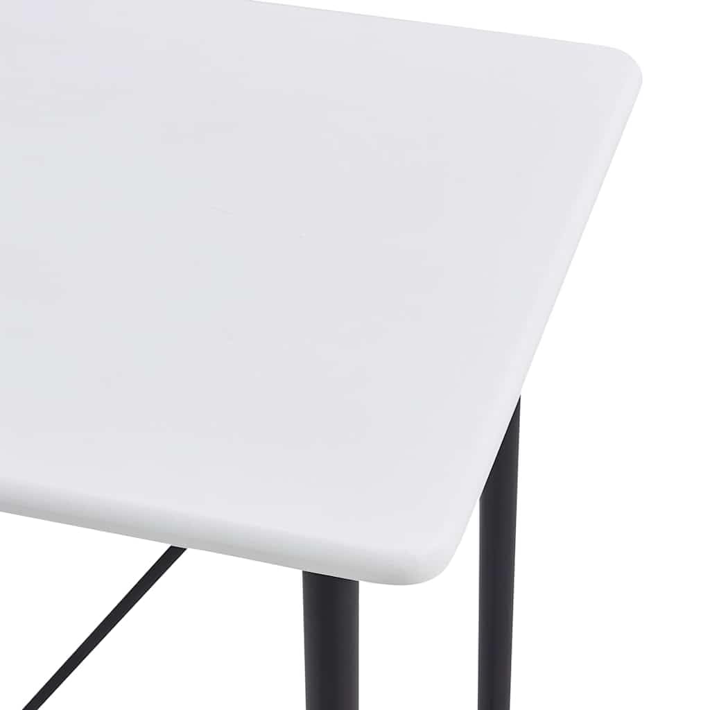 Tavolo da bar 120x60x110 cm MDF Bianco con gambe in acciaio