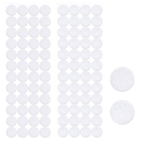 Image of 96pcs Self Adhesive Dots Tape, 1.0 Inch Diameter Hook and Loop Dots, Premium Nylon Sticky Back Coins for Home, School, Office, DIY (1 inch 48Pairs White)