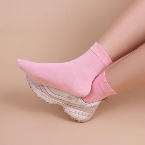 Image of Womens Viscose Bamboo Crew Socks Thin Casual Ultra Soft Colorful Above Ankle Socks Breathable Comfortable 3 /6 Pairs