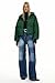 Orolay Puff-O Women's Winter Oversized Cropped Puffer Jacket Zip Up Short Down Coat Stand Collar Baggy Overcoat Green Small