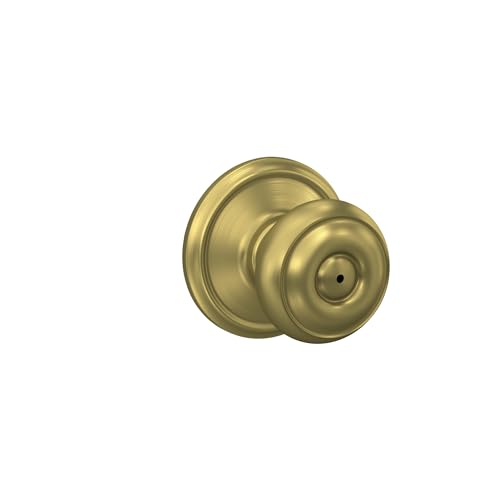 Image of SCHLAGE F40 GEO 608 Georgian Knob Bed and Bath, Satin Brass