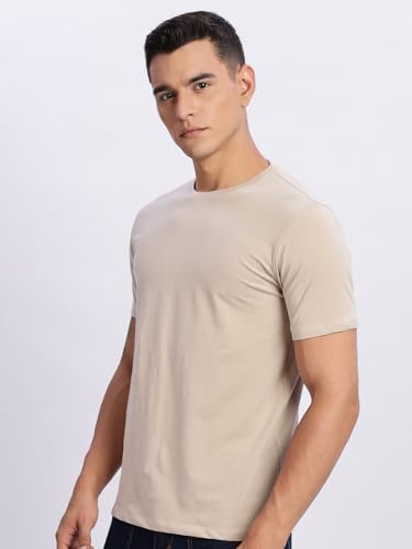 Image of ADRO Men's Cotton Solid Regular Fit T-Shirt