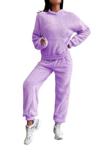 Image of THE DRY STATE Women's Basic Fit Teddy Fur Hoodie with Kangaroo Pocket