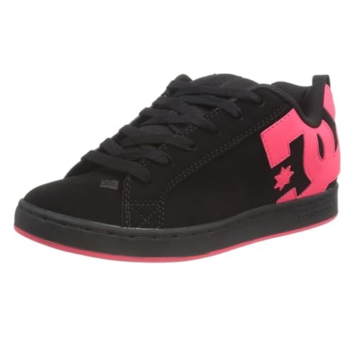 DC womens Court Graffik Skate Shoe, Black/Hot Pink, 9 US