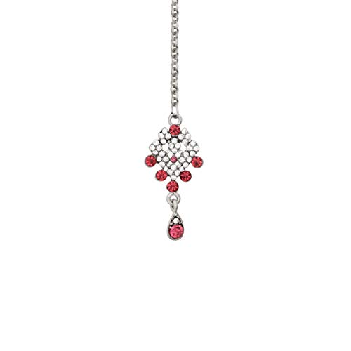 Image of Atasi International Splendid Silver Plated Pink Necklace Set with Earrings & Maangtikka - Jewellery Collection for Weddings, Parties, and Festivals (RP4073)
