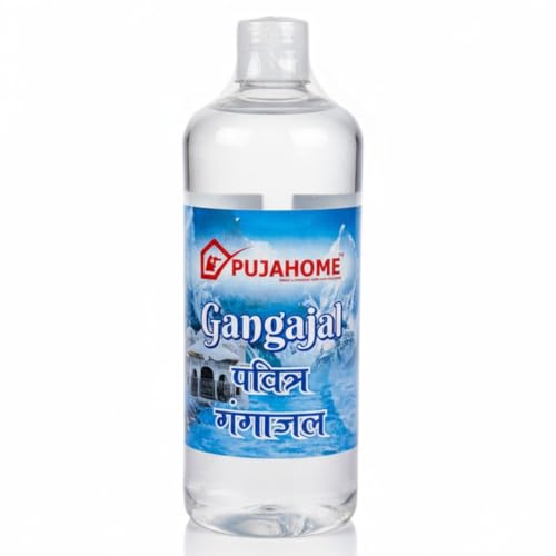Image of Pujahome Gangajal for Puja | Sourced from Rishikesh | 500 ml Bottle | Original Holy Ganga Jal for Rituals, Pooja, and Religious Ceremonies | Sacred Water for Home Temple & Worship