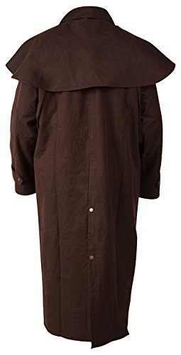 Image of CHALLENGER MENS OIL CLOTH OILSKIN WESTERN AUSTRALIAN DROVER WATERPROOF DUSTER COAT JACKET 23101