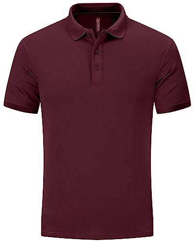 33,000Ft Men's Golf Polo Shirts Short Sleeve Dry Fit Casual Workout Sports Athletic Tennis Performance Collared T-Shirt #TOP20