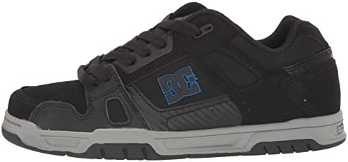 DC Men's Stag Low Top Skate Shoe, Black/Grey/Blue, 11 | Image 7