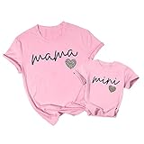 Mommy and Me Matching Shirt Outfit Mama Mini Leopard Love Heart Tshirt Mom Daughter Family Matching Set Clothes