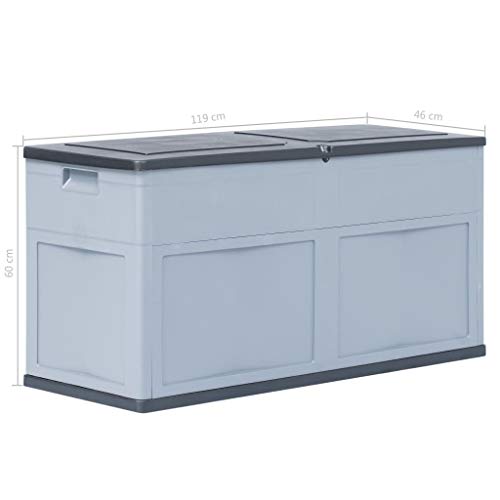 Tidyard Auflagenbox Kunststoff Garten Groß, Gartenbox Kissenbox Tischtruhe Truhe, Abschließbar, 119x46x60 cm 320 L Grau… – Bild 4
