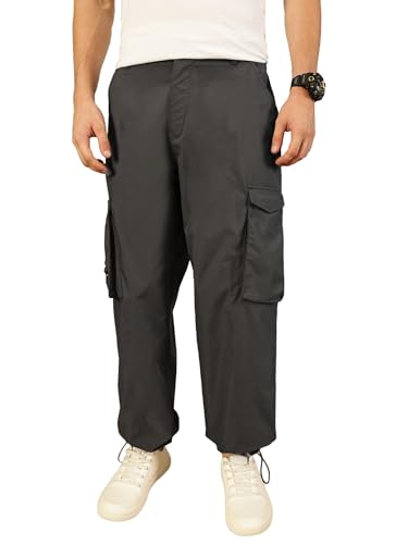Image of Thomas Scott Men's | Solid | Light Weight | Breathable Fabric | Ribbed Bottoms | Mid Rise | Loose Fit | 100% Cotton | Button Waist | Chino Trouser | Pants