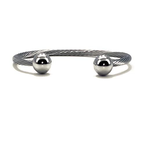 Magnetic Stainless Steel Cable Silver Ball Golf Bracelet #TOP1