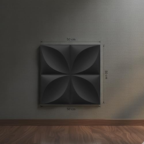 Image of Kayra Decor Wall Panels for Bedroom Butterfly Design Black Color 19.7 inch x 19.7 inch (Pack of 18) - Covers 48.51 Sq. Ft.