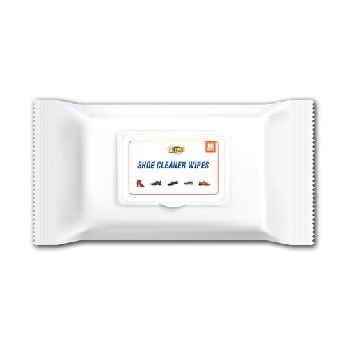 Cleno Shoe Cleaner Wet Wipes For Shoes/Loafers/Sandals/Slippers/Traditional Footwear/Athletic Shoes/Sneakers/White Shoes/Golf-Tennis Shoes/Scrub Off Dirt/Mud - 80 Wipes (Ready to Use)